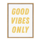 Sylvie Good Vibes Only in Yellow Framed Canvas by Apricot and Birch