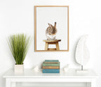 Sylvie Shy Rabbit Framed Canvas by Amy Peterson