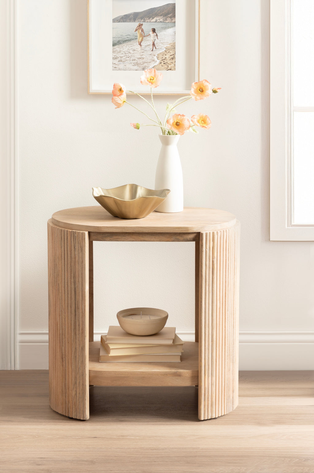 Cakora Capsule Wood Side Table