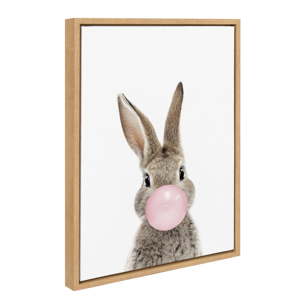 Sylvie Bubble Gum Bunny Framed Canvas by Amy Peterson Art Studio