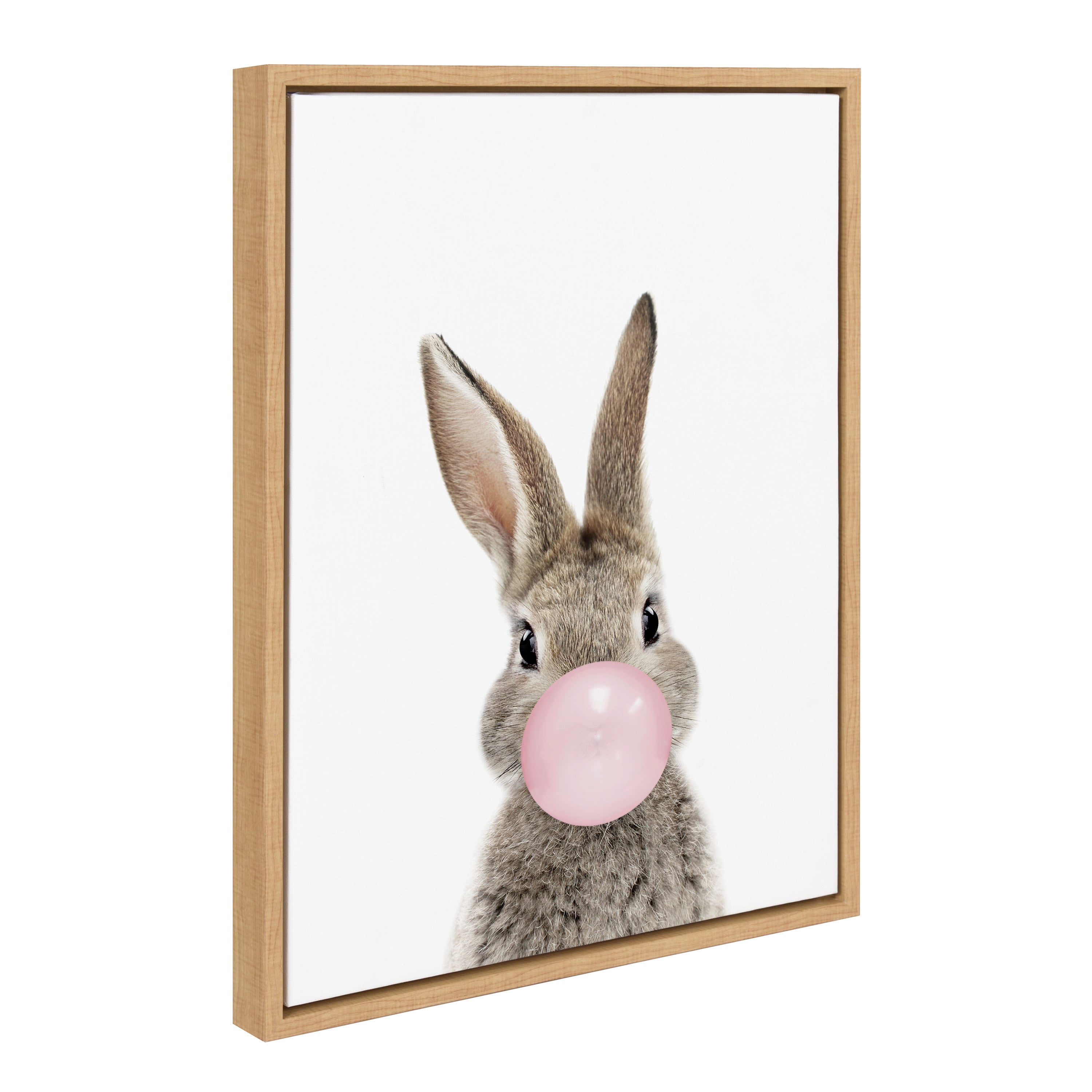 Sylvie Bubble Gum Bunny Framed Canvas by Amy Peterson Art Studio