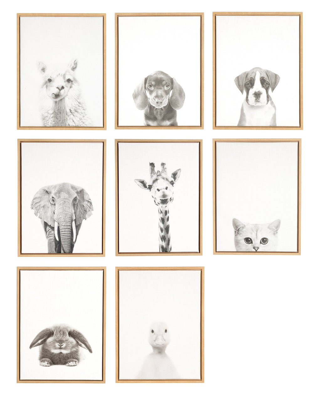 Sylvie Giraffe Framed Canvas by Simon Te of Tai Prints