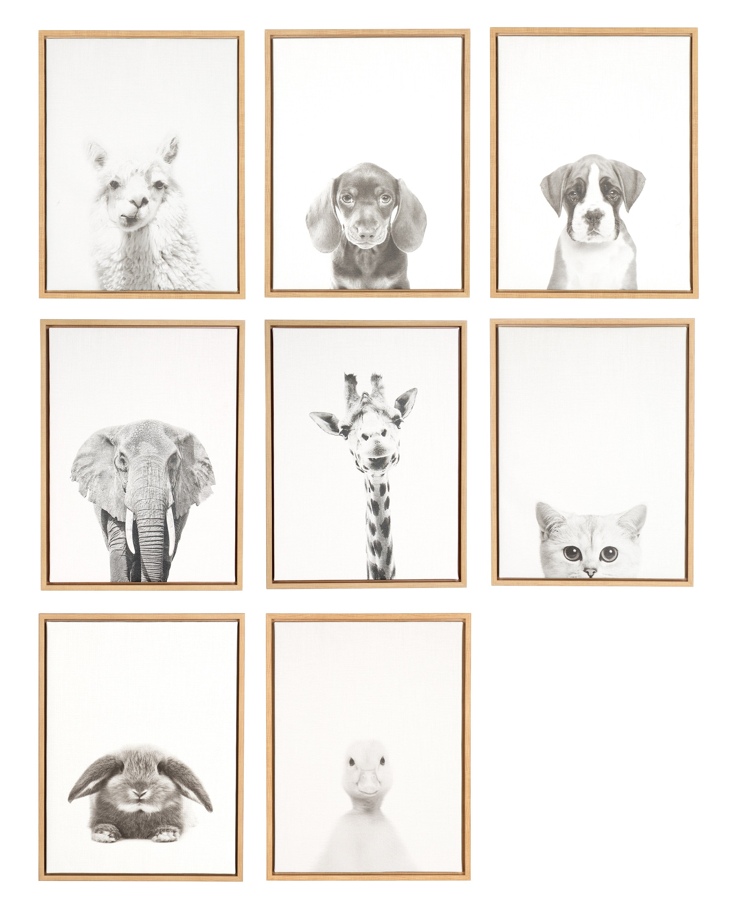 Sylvie Giraffe Framed Canvas by Simon Te of Tai Prints