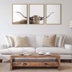 Sylvie Texas Longhorn 1 2 3 Framed Canvas by The Creative Bunch Studio