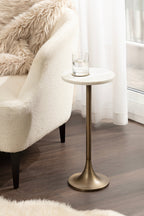 Baronet Round Marble and Metal Table