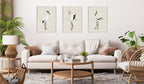 Sylvie Japanese Crane Bird with Red Crown 1. 2 and 3 Framed Canvas Art Set by The Creative Bunch Studio