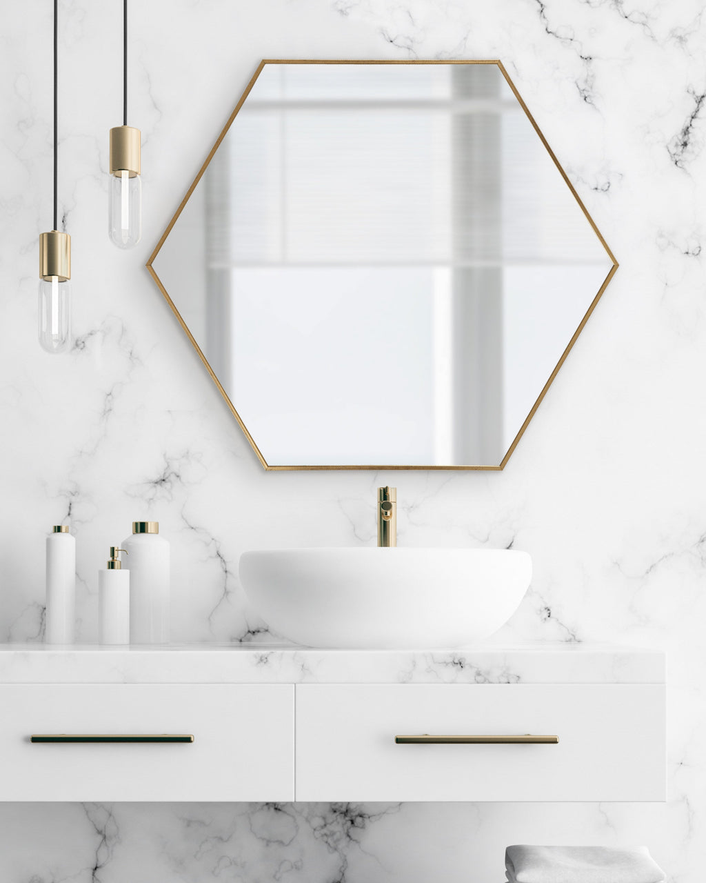 Rhodes Framed Hexagon Wall Mirror