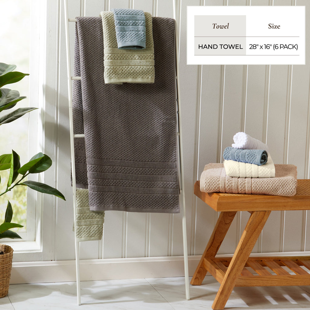 100% Cotton Checkered Jacquard Bath Towel Set - Giuliana Collection