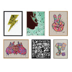 Sylvie Peace Sign Framed Canvas by Arm of Casso