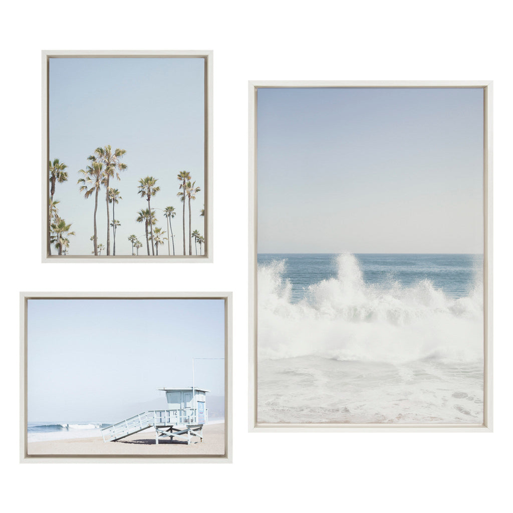 Sylvie Waves Crashing Framed Canvas Set by Caroline Mint