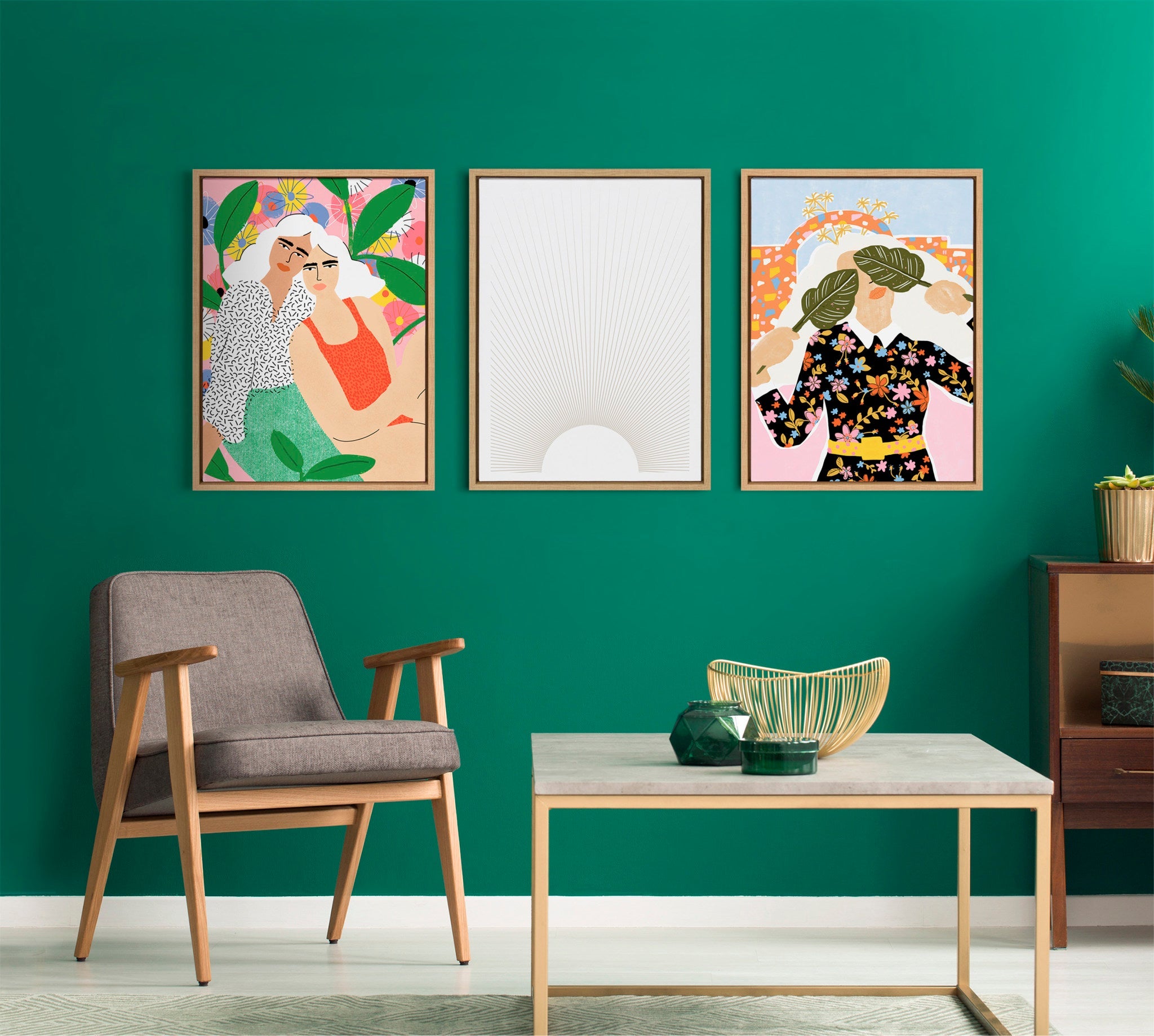Sylvie Sun Rays Framed Canvas by Rocket Jack