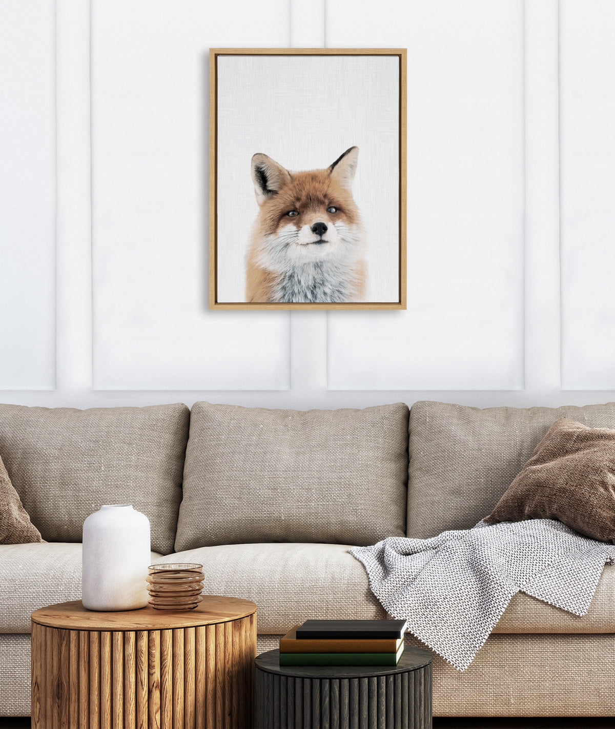 Sylvie Fox Color Framed Canvas by Simon Te of Tai Prints
