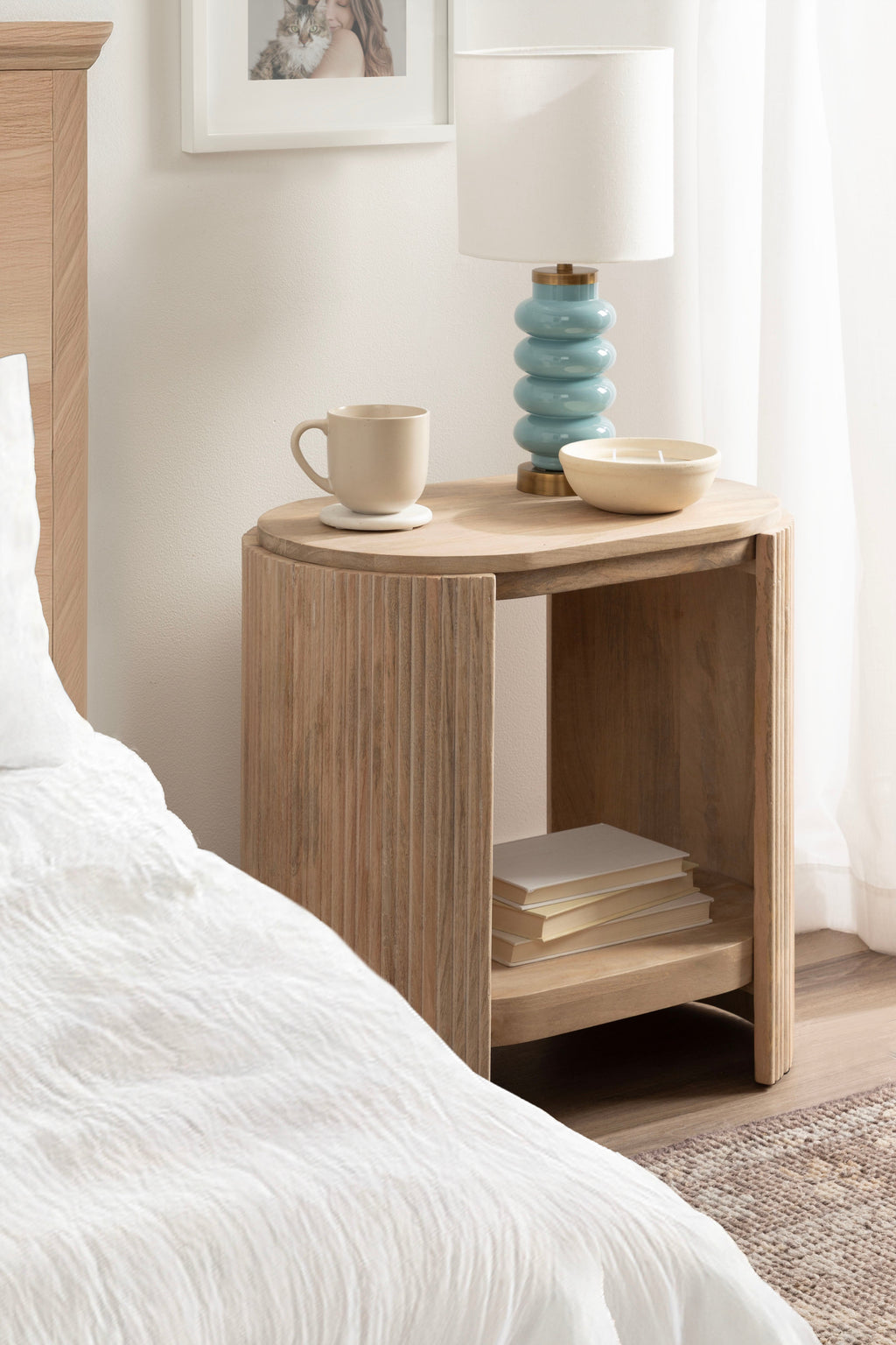 Cakora Capsule Wood Side Table