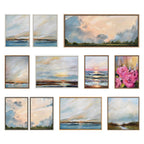 Sylvie Carolina Sunset Diptych Framed Canvas Art Set by Mary Sparrow