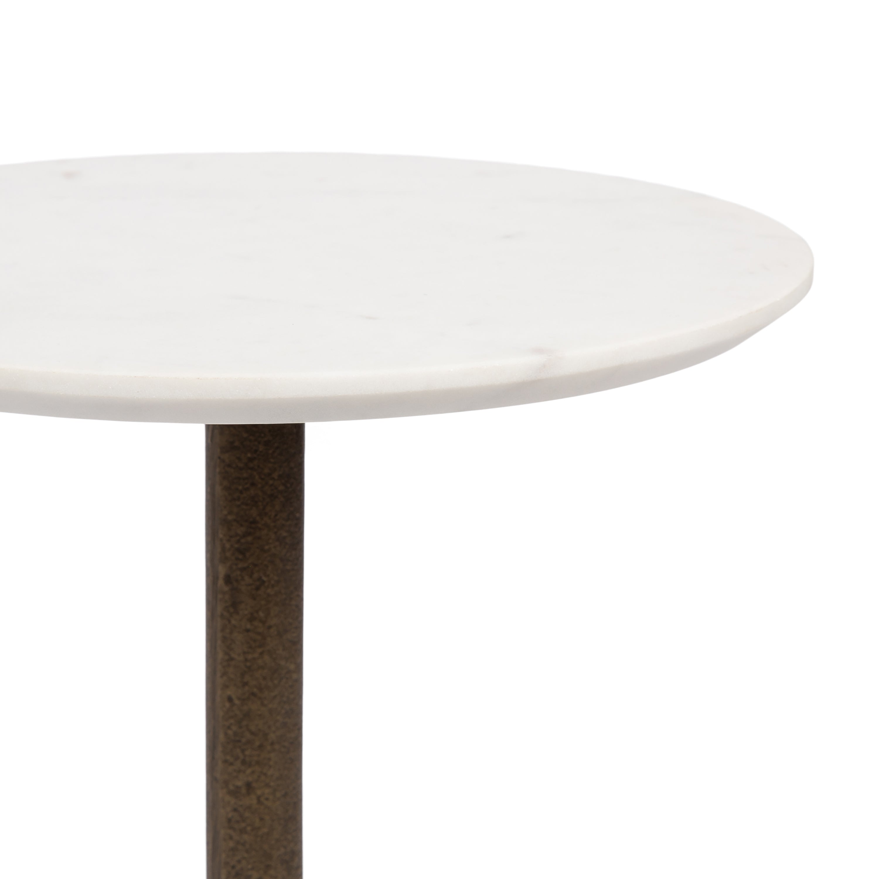 Henshall Marble and Metal Round Side Table