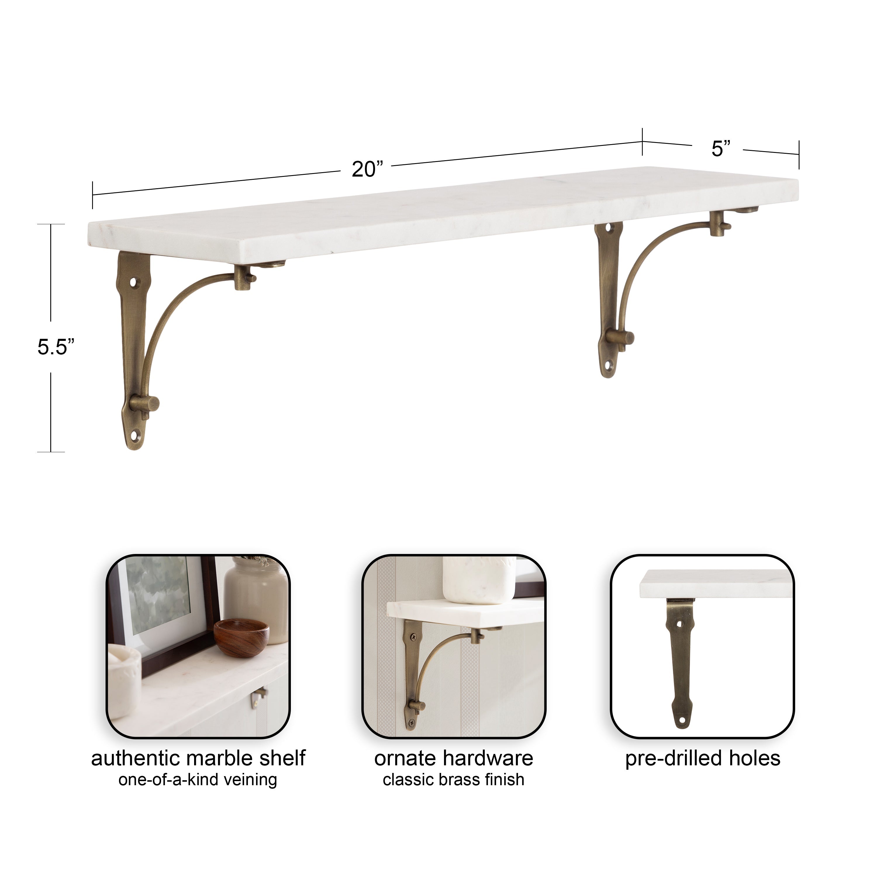 Hatley Marble Wall Shelf