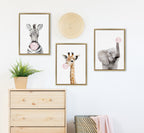 Sylvie Bubble Gum Elephant Framed Canvas by Amy Peterson Art Studio