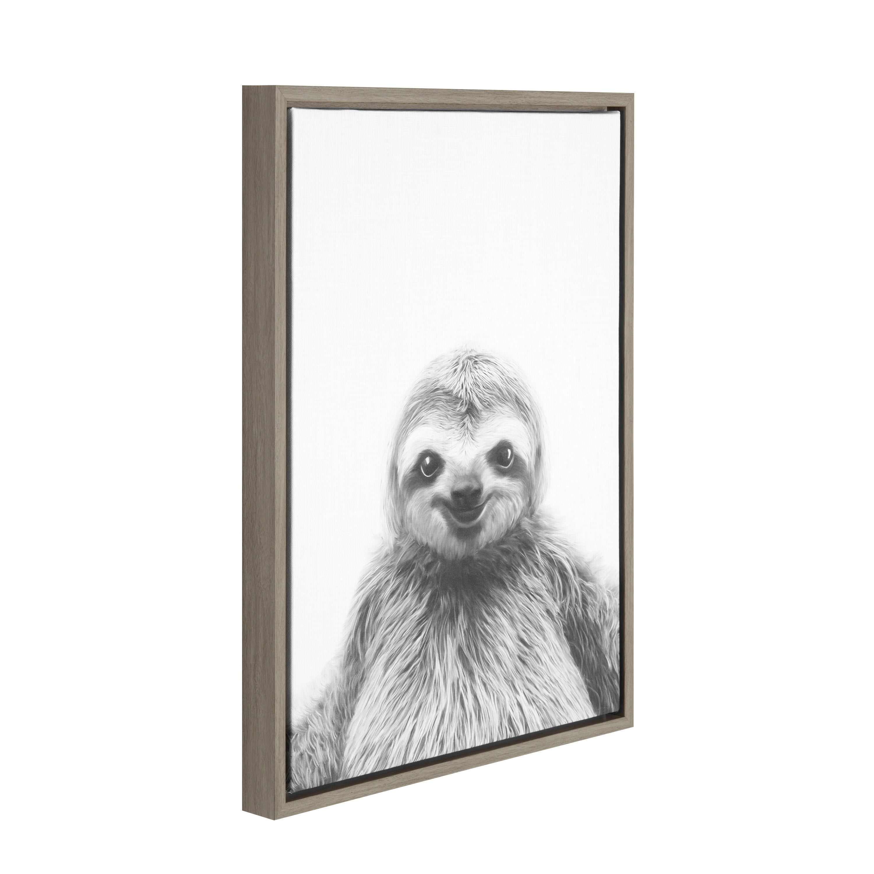 Sylvie Sloth Framed Canvas by Simon Te Tai
