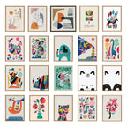 Sylvie Mid Century Modern Pattern Framed Canvas by Rachel Lee of My Dream Wall