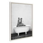 Sylvie Bear in the Tub Framed Canvas by Amy Peterson Art Studio