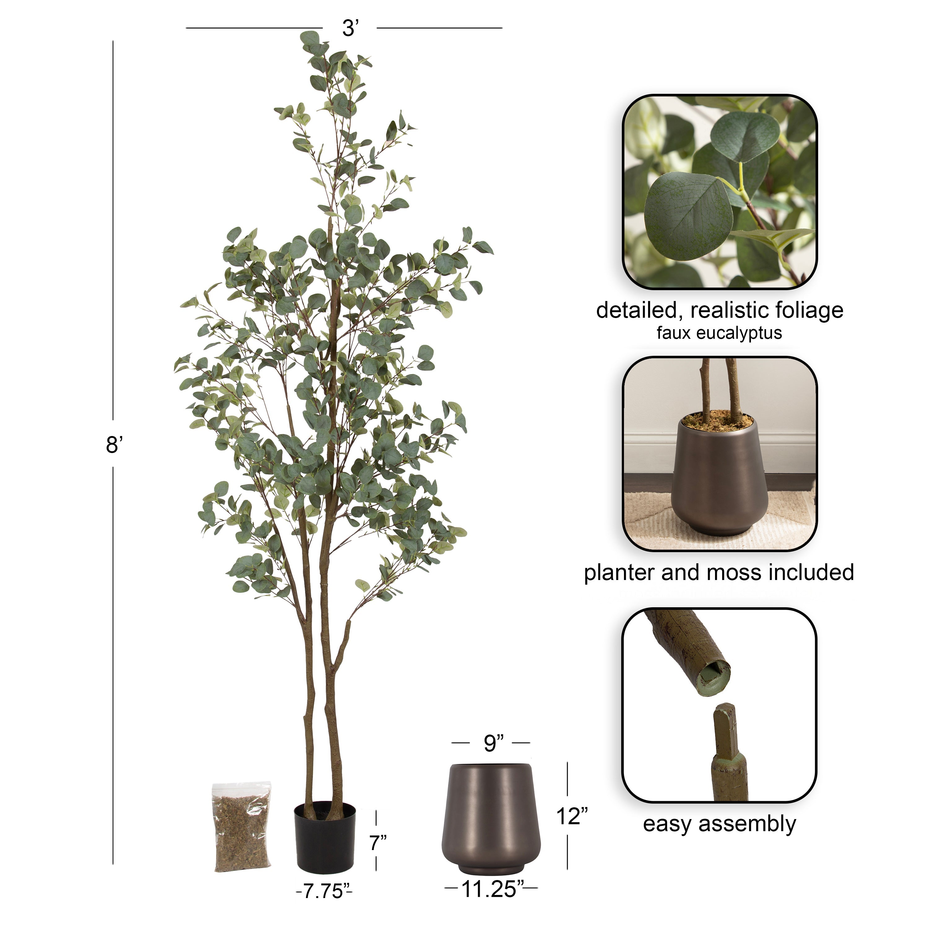 Eudora Faux Eucalyptus Tree