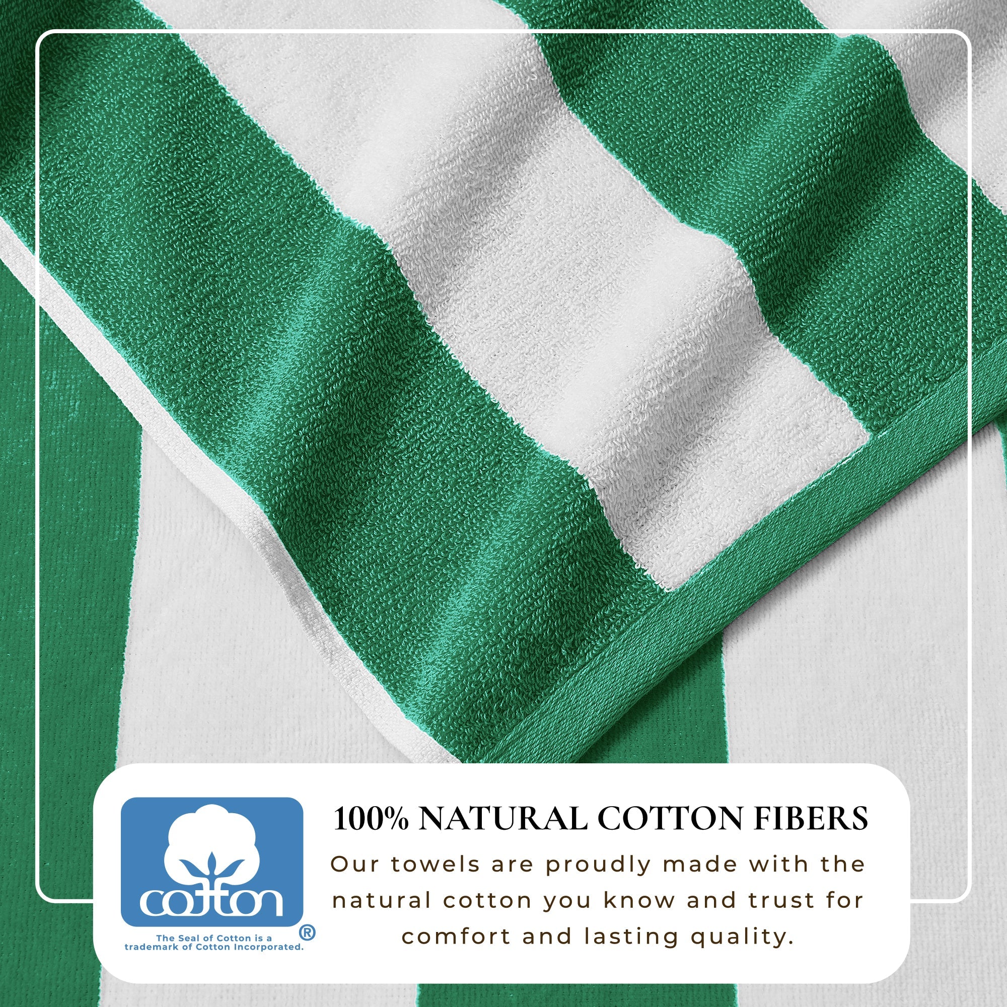 Cotton Velour Cabana Stripe Beach Towel - Novia Collection