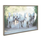 Sylvie Camargue Horses Framed Canvas by Laura Evans