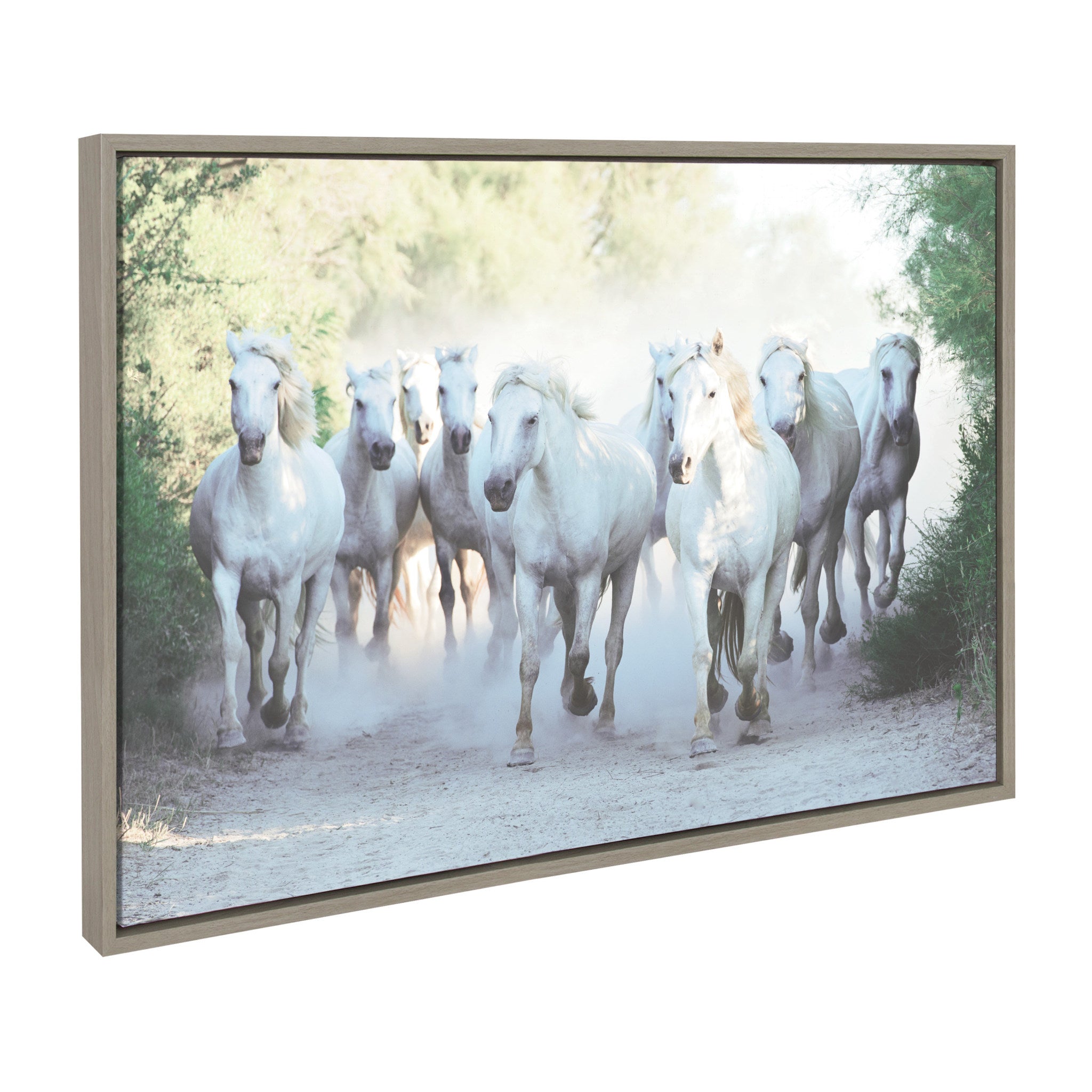 Sylvie Camargue Horses Framed Canvas by Laura Evans