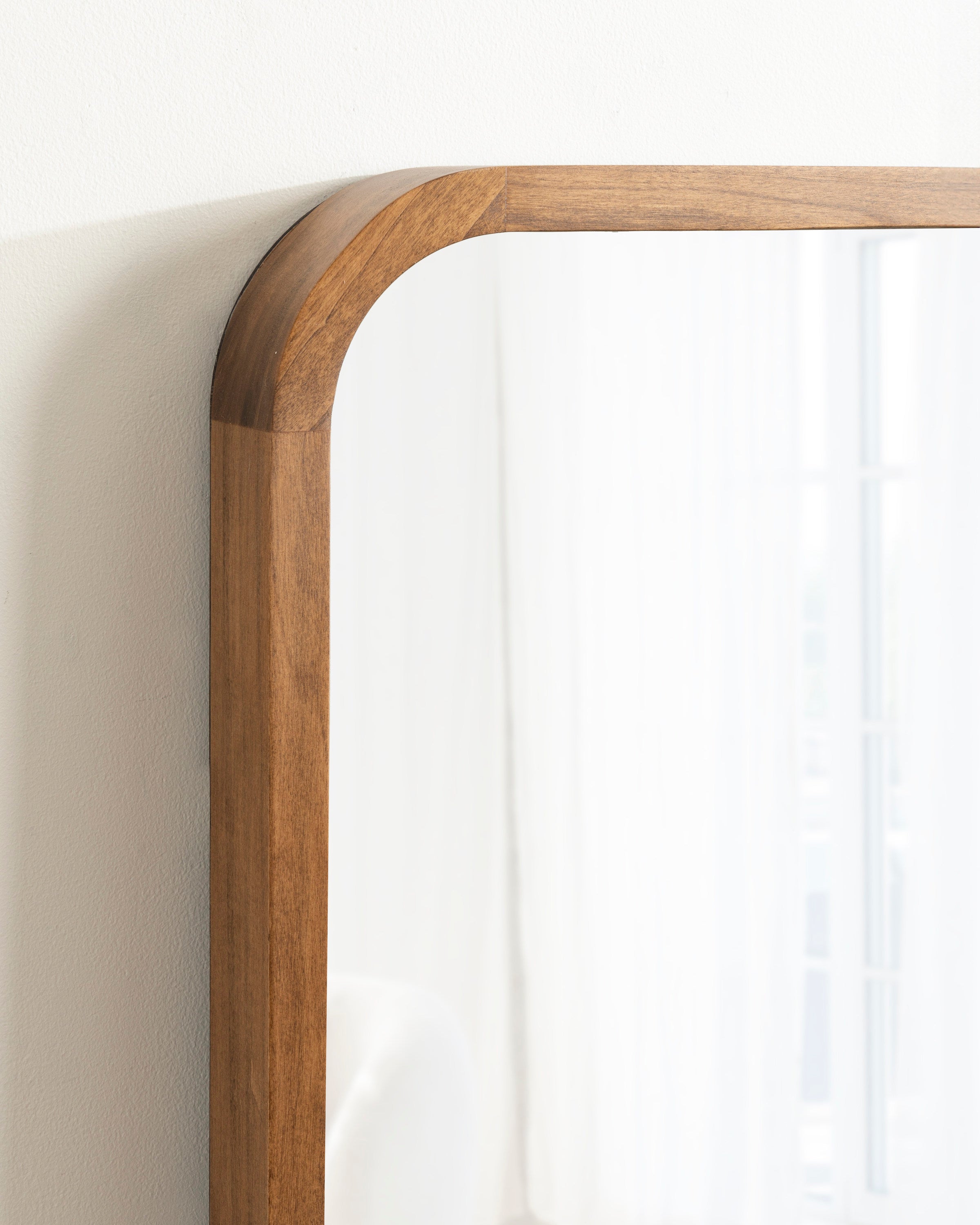 Hutton Wood Framed Radius Rectangle Mirror