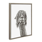 Sylvie Curly Hair Alpaca Framed Canvas by Simon Te Tai