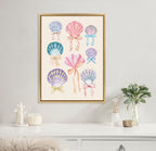 Sylvie Seashell Bows Framed Canvas by Honey Island Studio