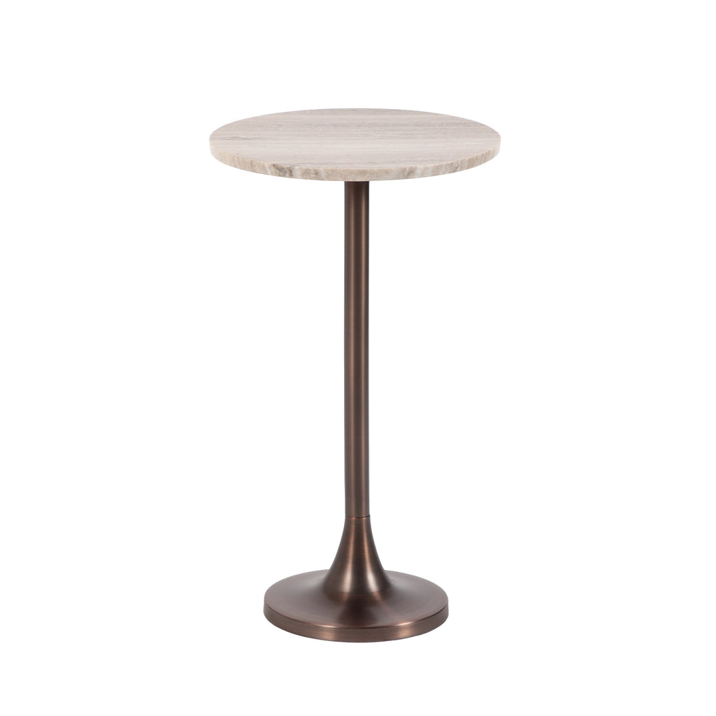 Baronet Round Marble and Metal Table