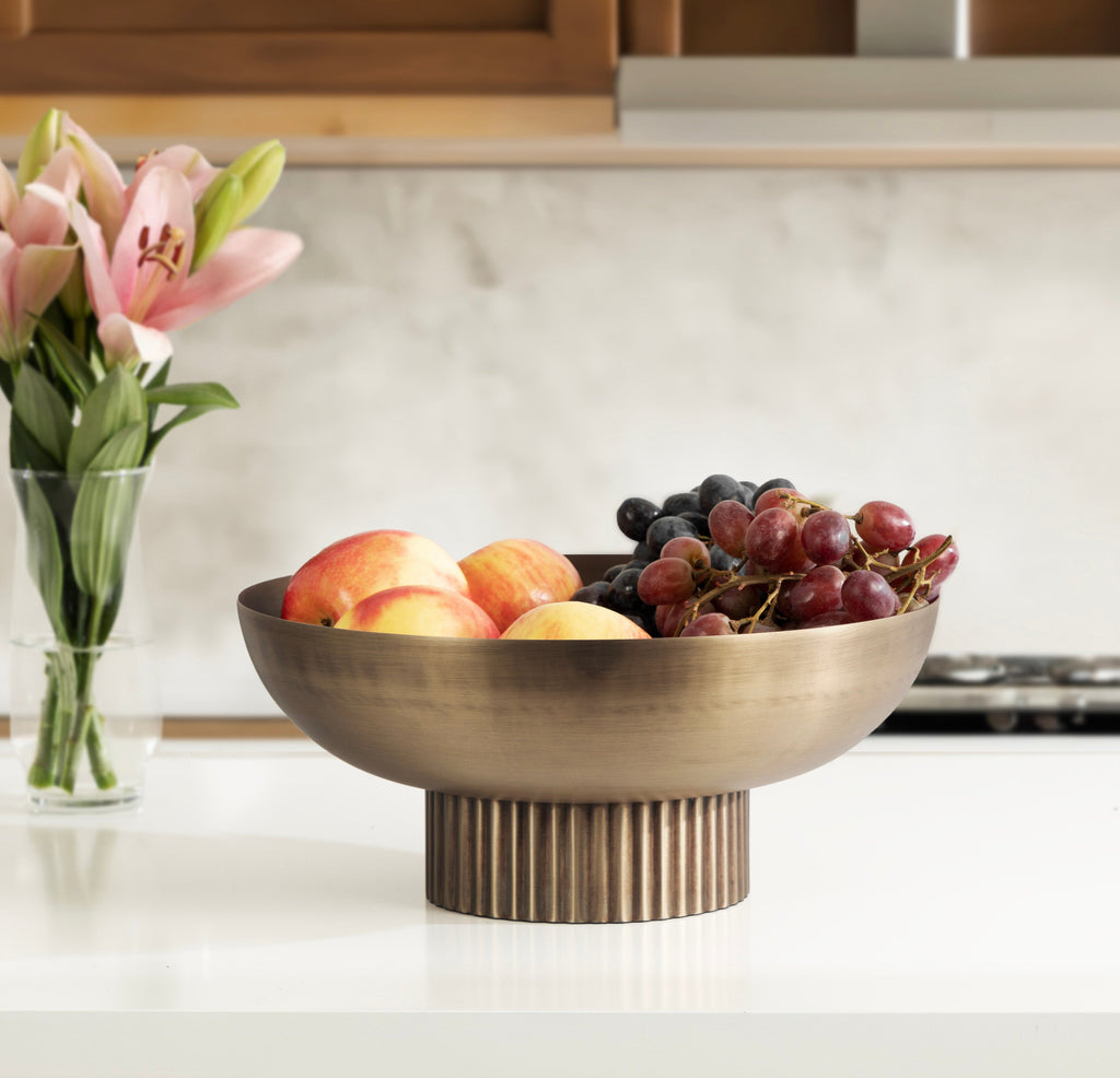 Rooks Ribbed Metal Bowl