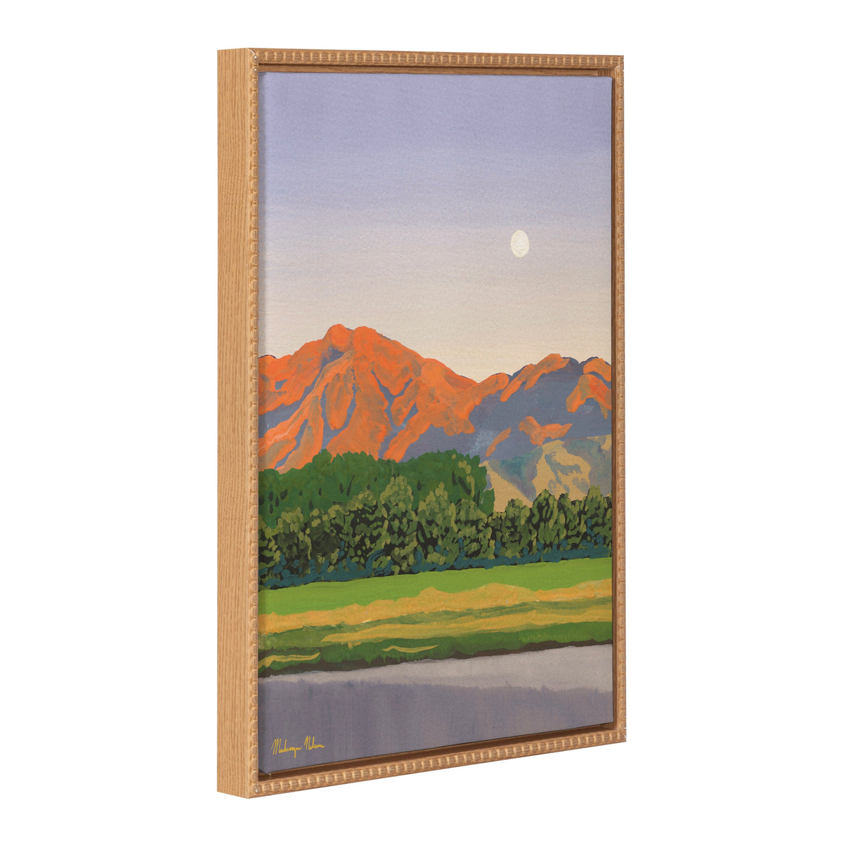 Sylvie Beaded Moonrise Over Nebo Framed Canvas by Mackenzie Nelson