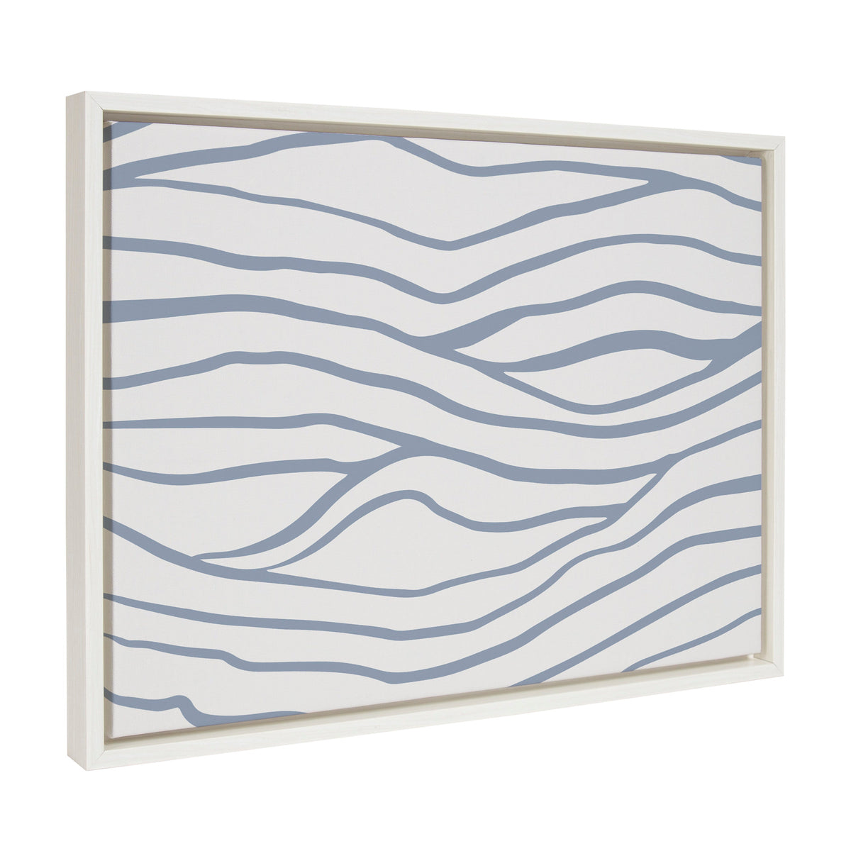 Sylvie Simple Elegant Coastal Waves Framed Canvas by The Creative Bunch Studio