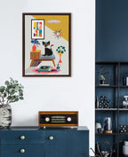 Sylvie Record Player Framed Canvas by Rachel Lee of My Dream Wall