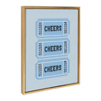 Sylvie Cheers Blue Ticket Framed Canvas by Alli Standefer