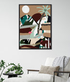 Sylvie Warm Offbeat Framed Canvas by Inkheart Designs