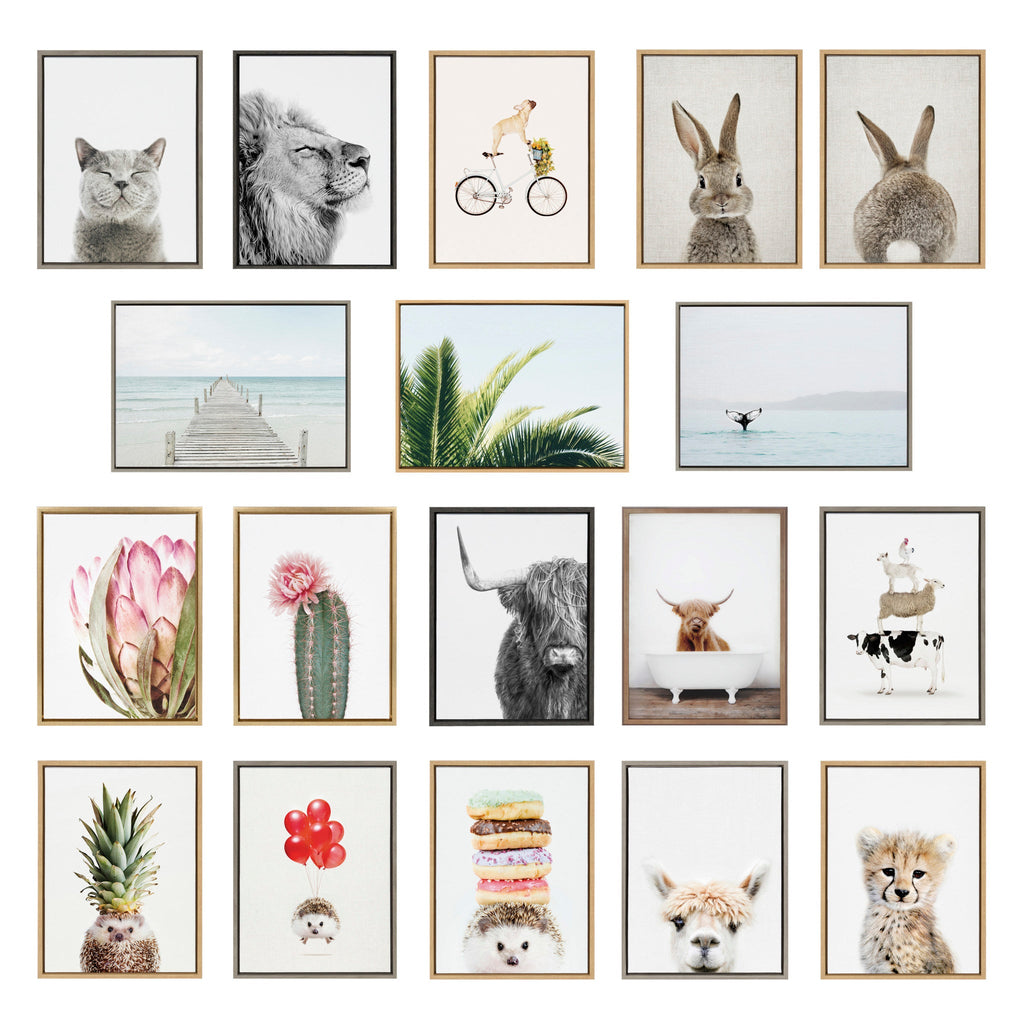 Sylvie Giraffe In Spring Bath Framed Canvas by Amy Peterson Art Studio