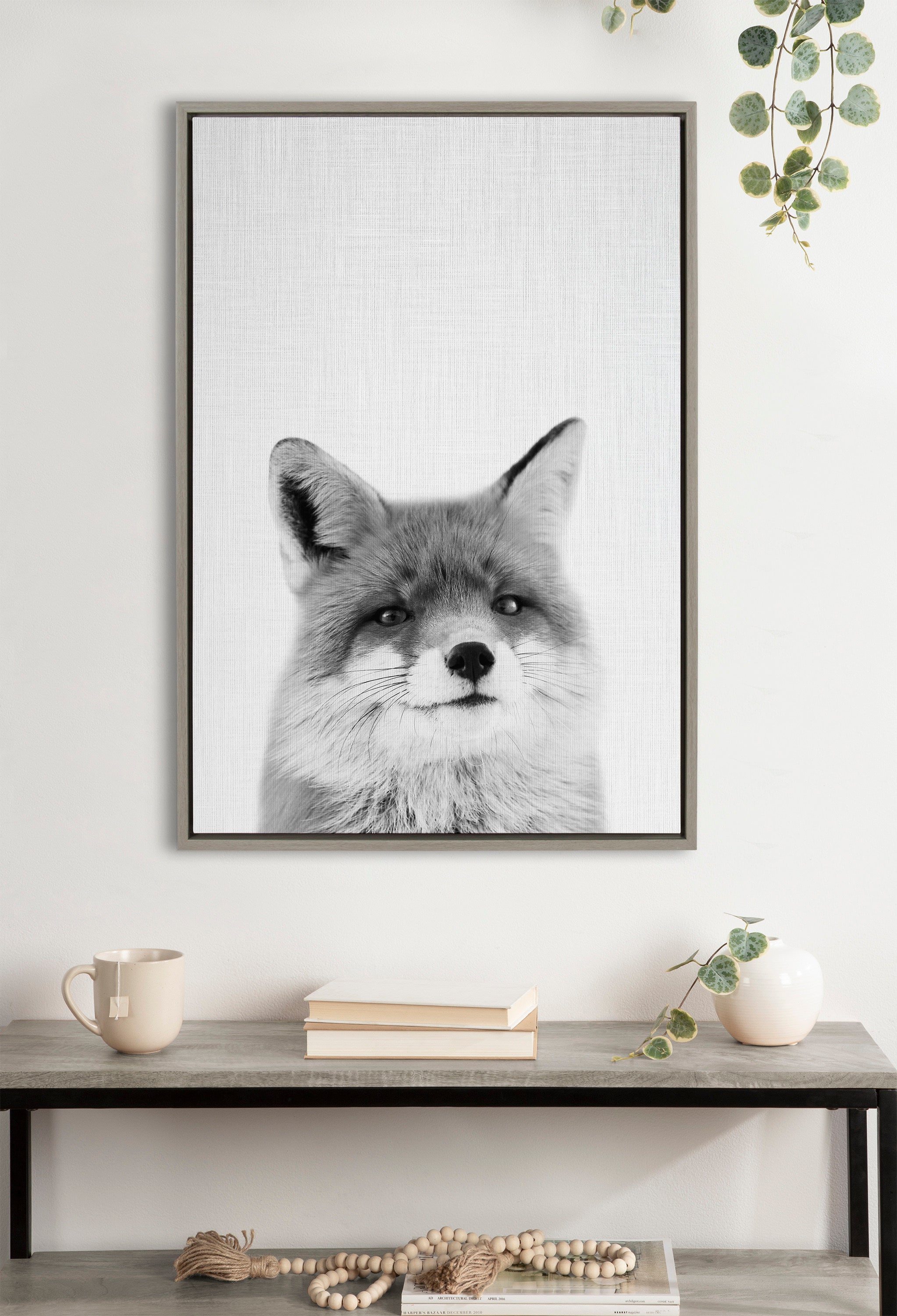 Sylvie Fox Portrait Framed Canvas by Simon Te Tai