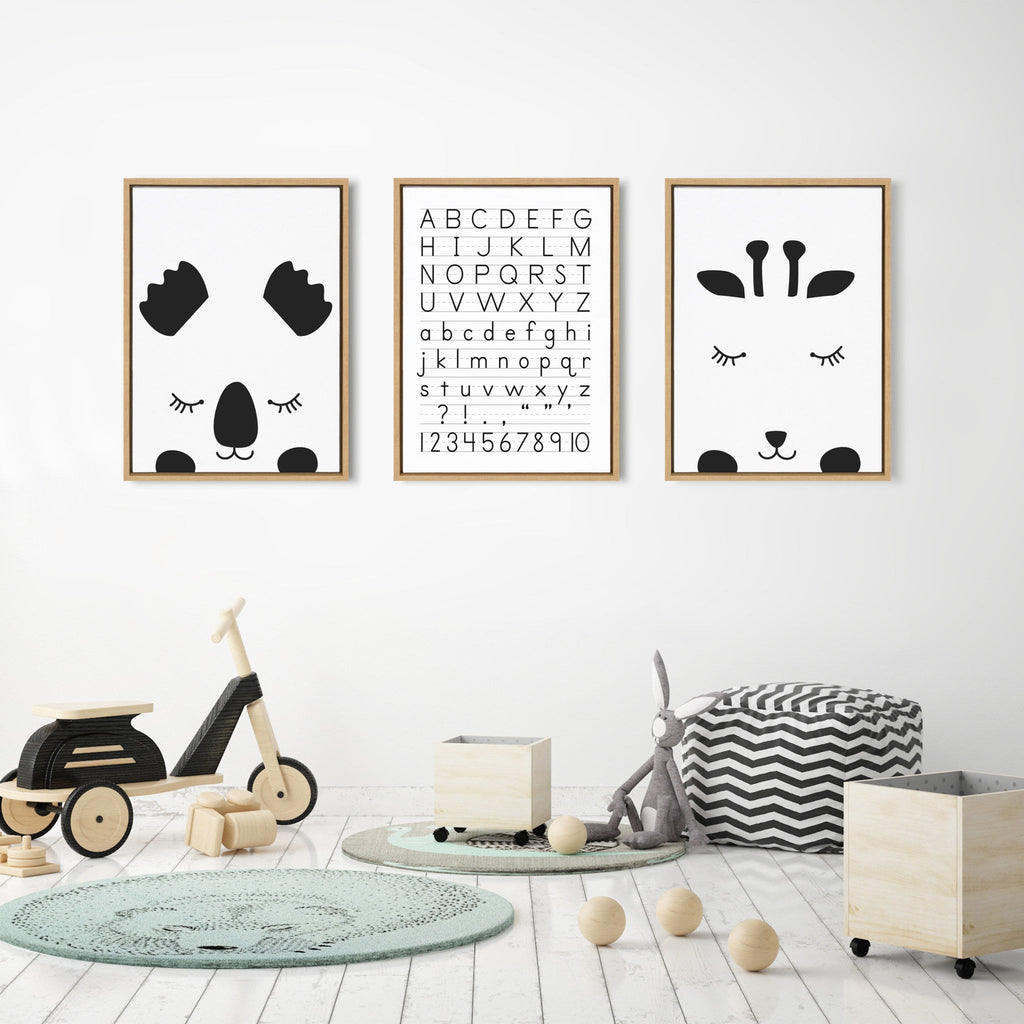 Sylvie Alphabet Penmanship Framed Canvas by The Creative Bunch Studio