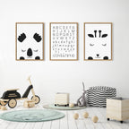 Sylvie Alphabet Penmanship Framed Canvas by The Creative Bunch Studio
