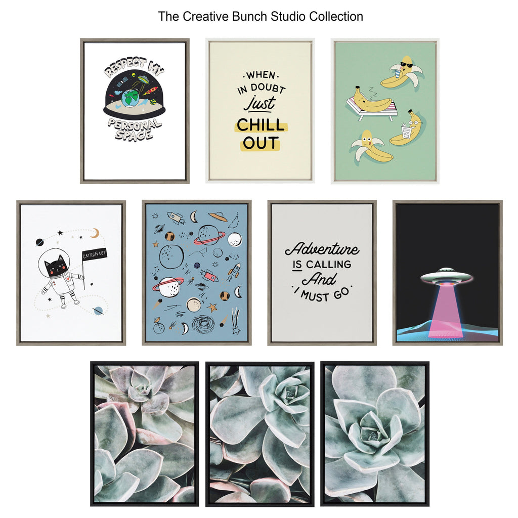 Sylvie Vintage Flowers Be Kind Framed Canvas by The Creative Bunch Studio