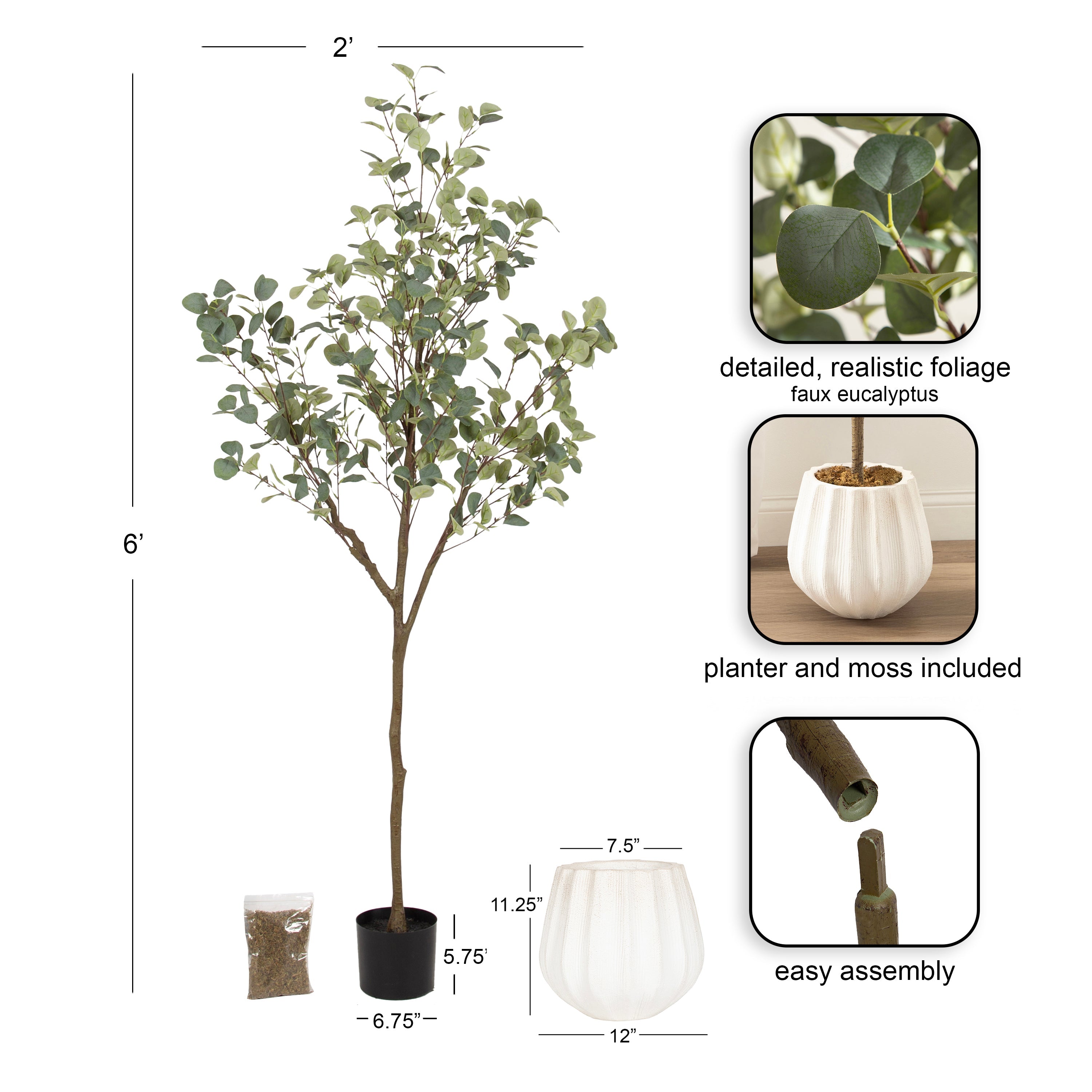 Eudora Faux Eucalyptus Tree