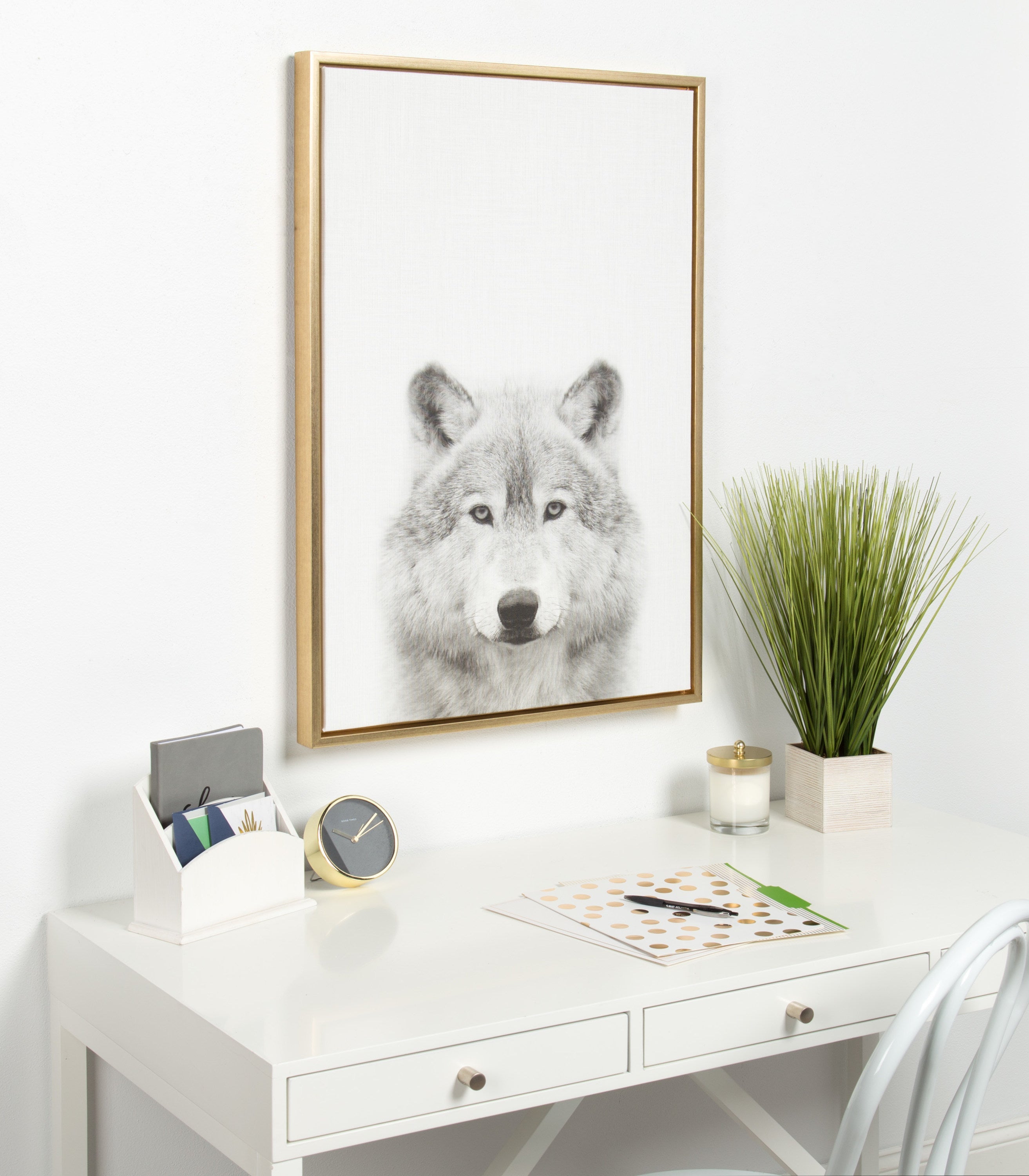 Sylvie Wolf Framed Canvas by Simon Te Tai