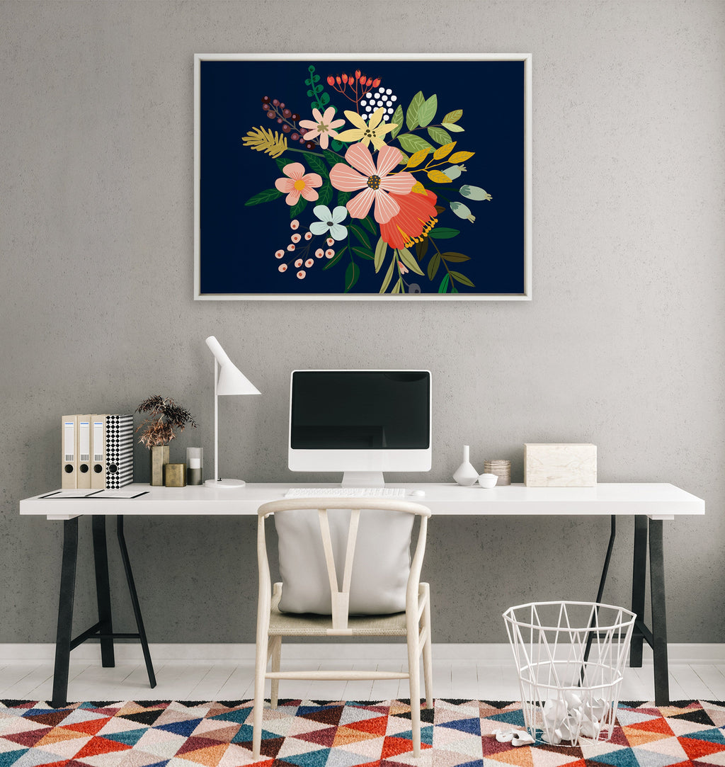 Sylvie Floralis C Framed Canvas by Mia Charro