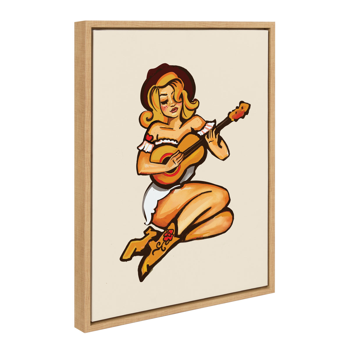Sylvie Smokey Eyes Cowgirl Framed Canvas by The Whiskey Ginger