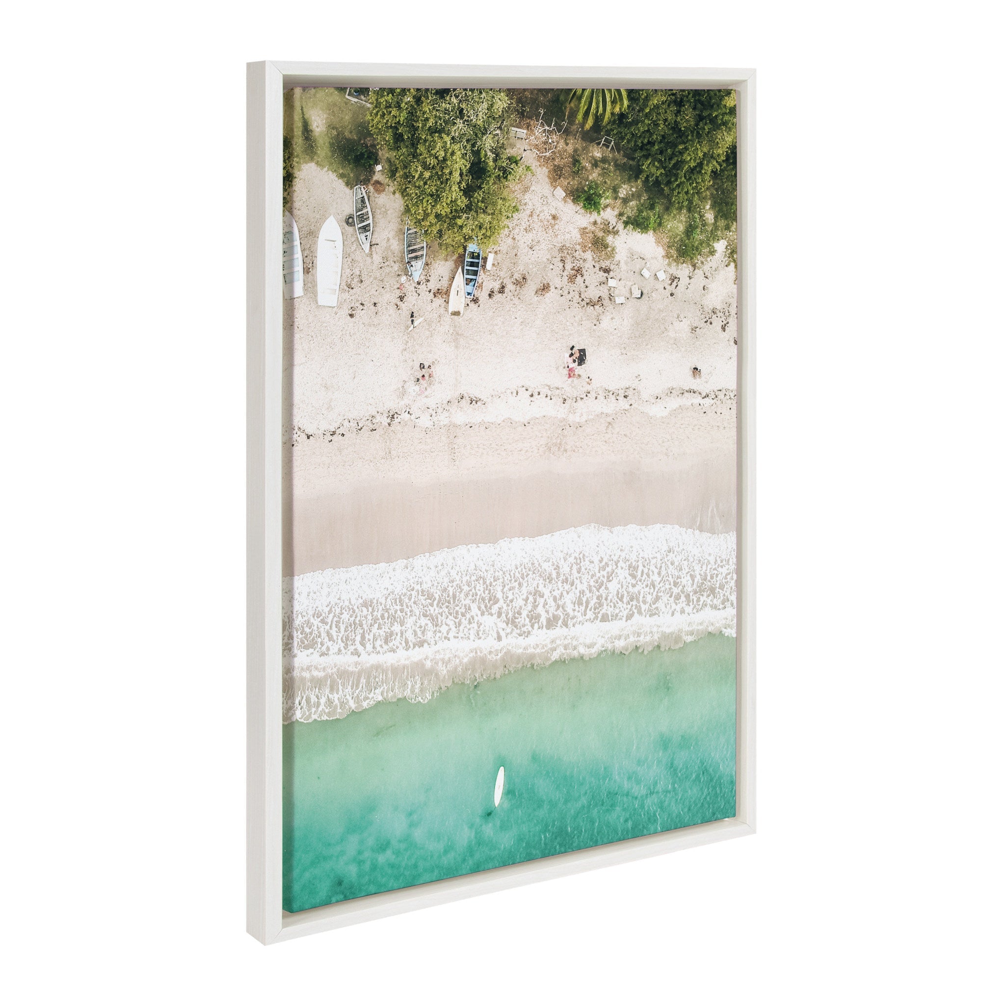 Sylvie Tropical Beach Framed Canvas Set