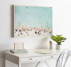 Sylvie Turquoise Beach from Above Framed Canvas by Amy Peterson Art Studio