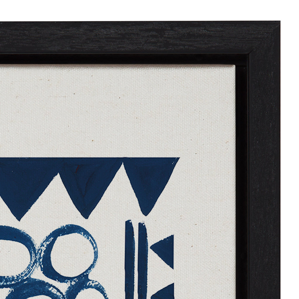 Sylvie 858 Indigo Abstract Framed Canvas by Teju Reval